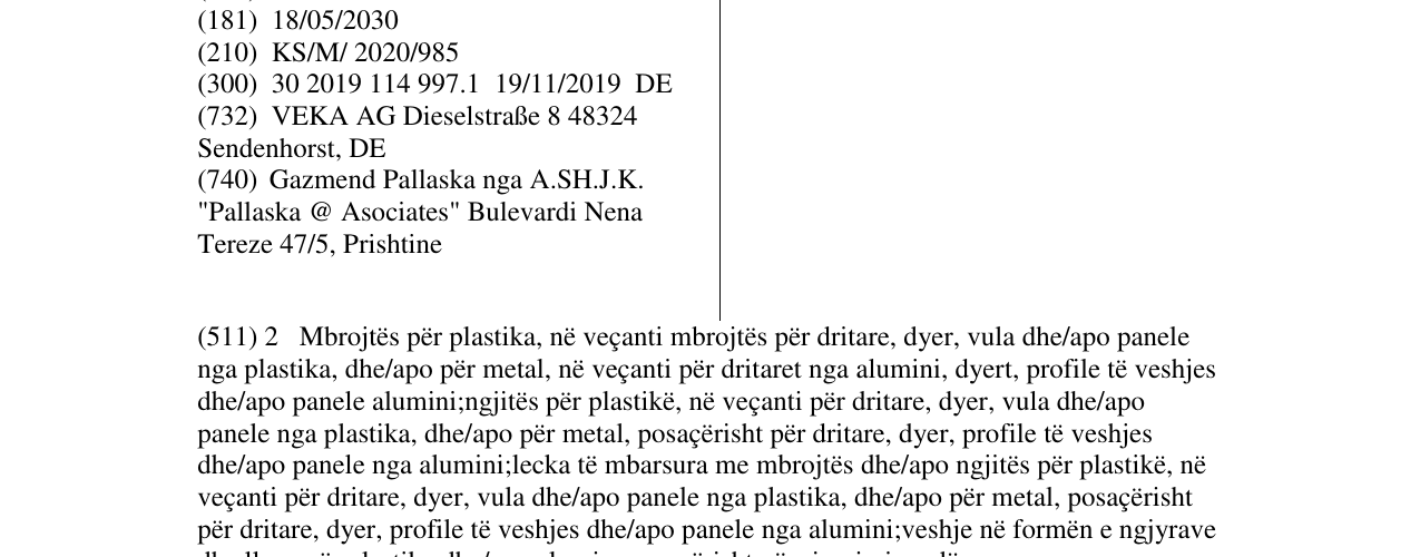 Zëri i markës VEKAPRO në buletin