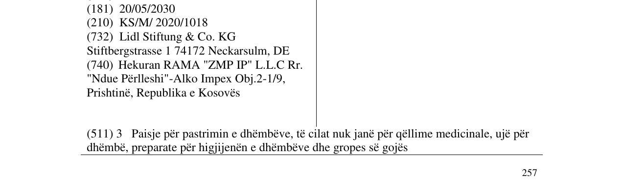Zëri i markës Nevadent në buletin