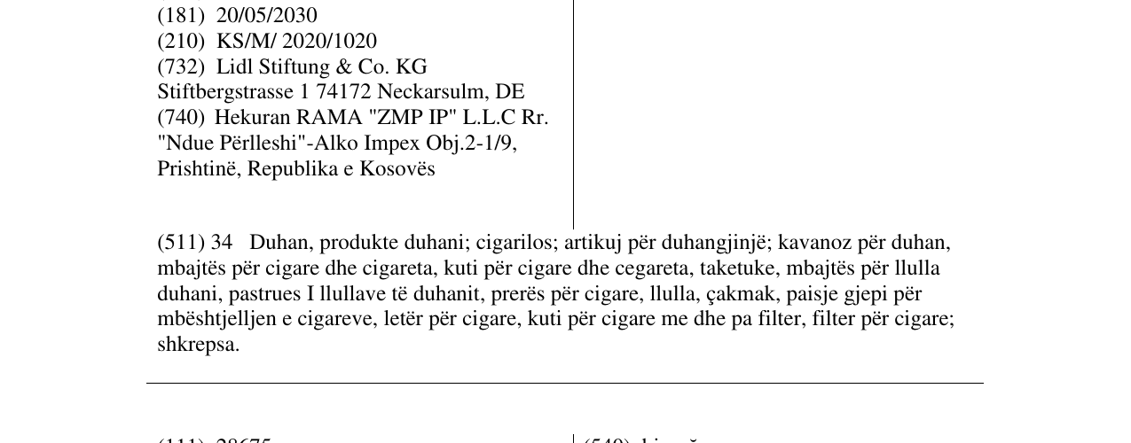 Zëri i markës Nelson në buletin