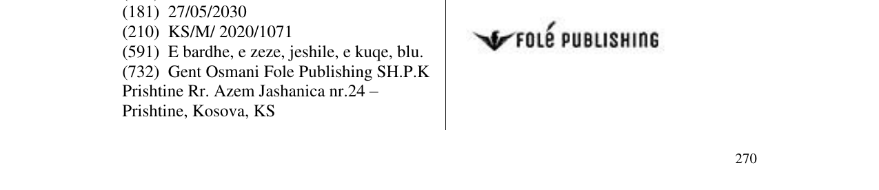 Zëri i markës FOLE PUBLISHING në buletin