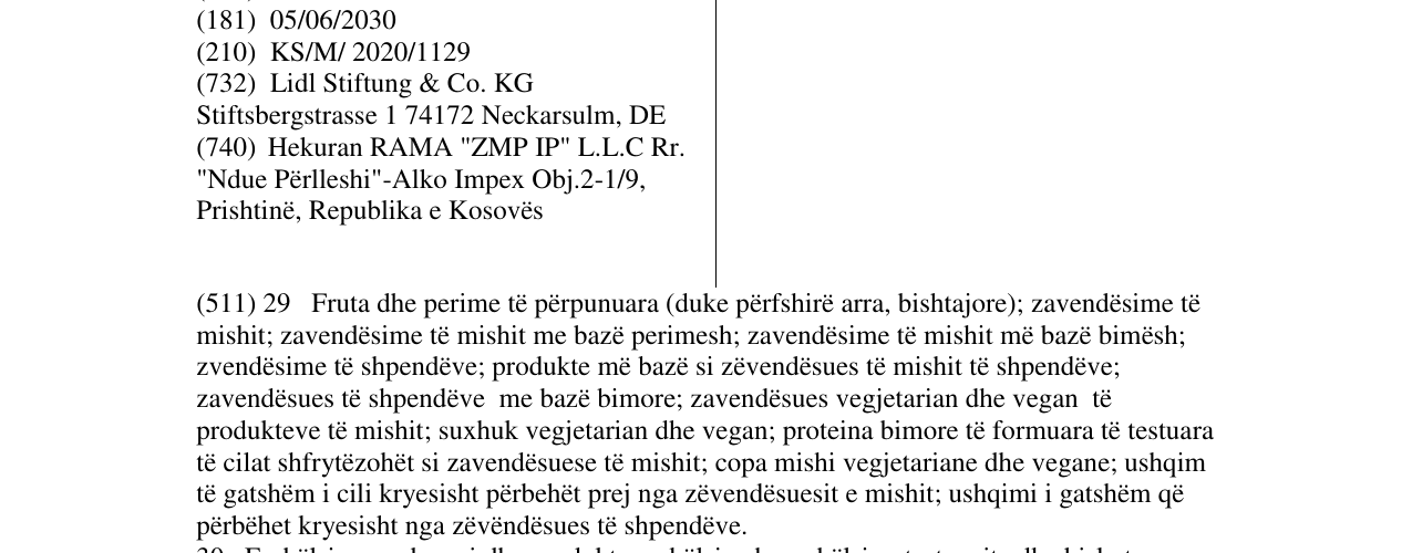 Zëri i markës VEGAN LEVEL në buletin