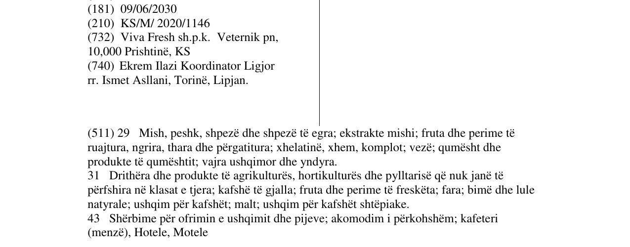 Zëri i markës “Qobani” në buletin