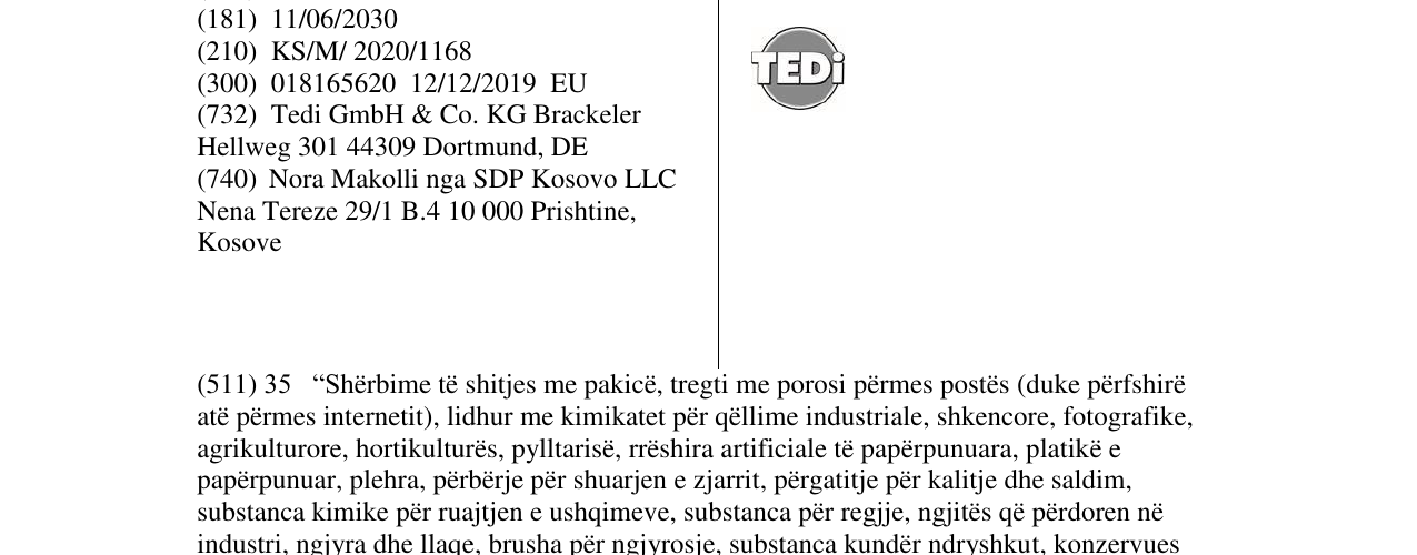 Zëri i markës tedi në buletin