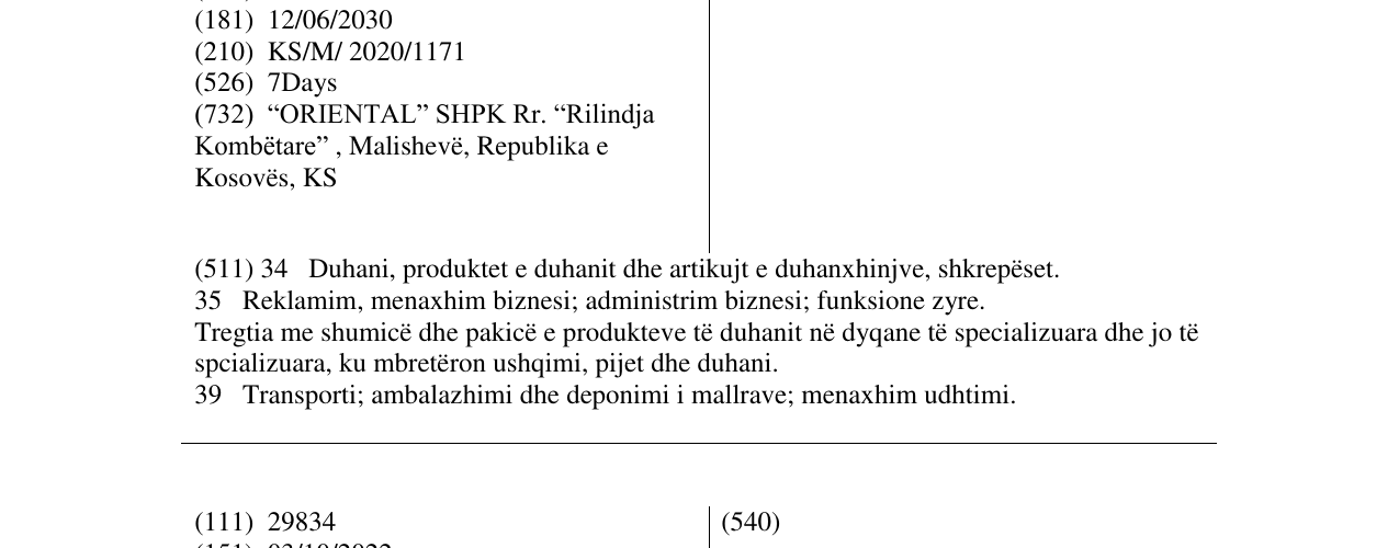 Zëri i markës 7Days në buletin