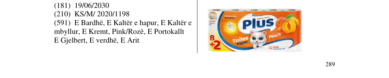 Zëri i markës PLUS PEACH në buletin