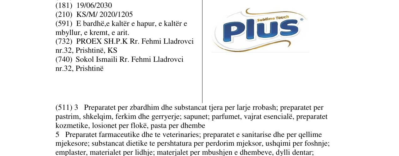 Zëri i markës PLUS SUBLIME TOUCH në buletin
