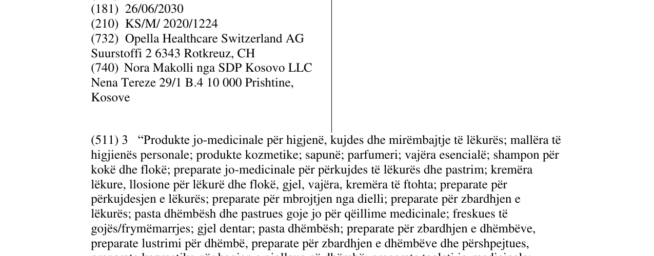 Zëri i markës Opella Healthcare në buletin