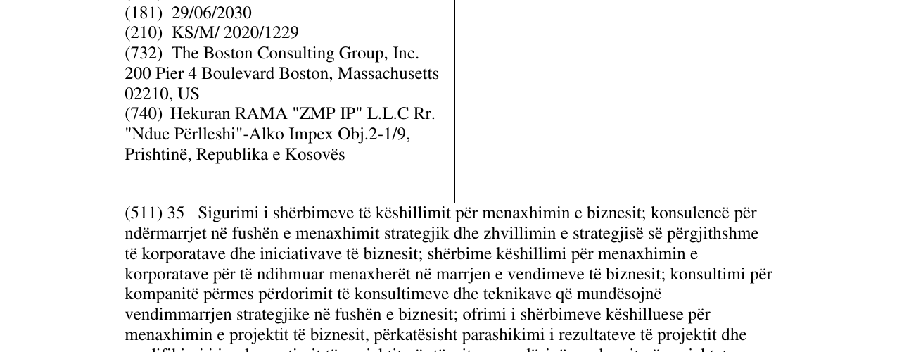 Zëri i markës BOSTON CONSULTING GROUP në buletin
