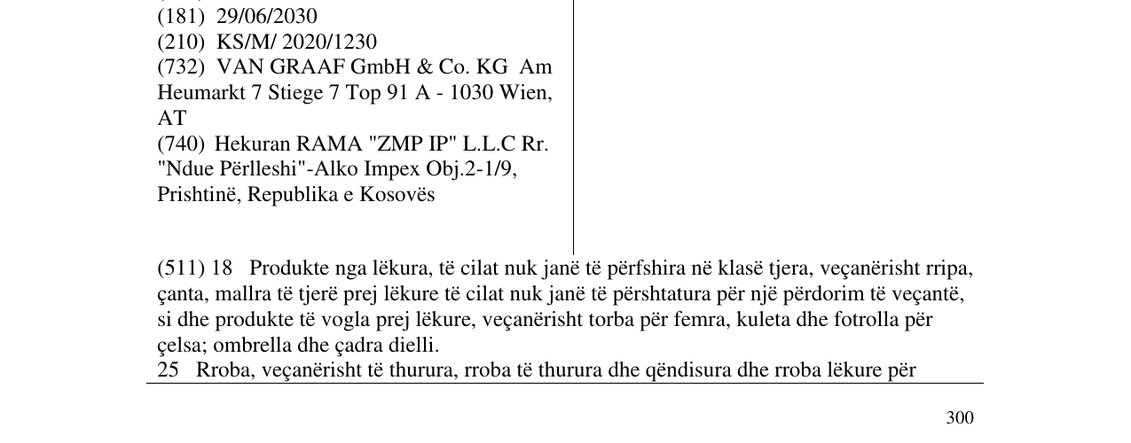 Zëri i markës vG në buletin
