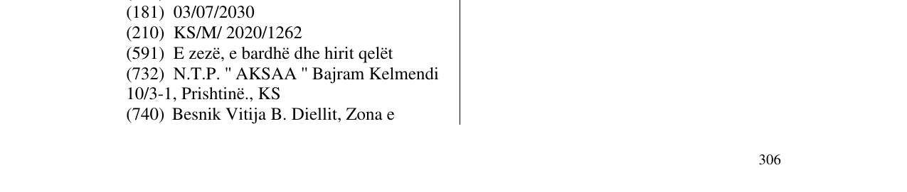 Zëri i markës Aksa në buletin