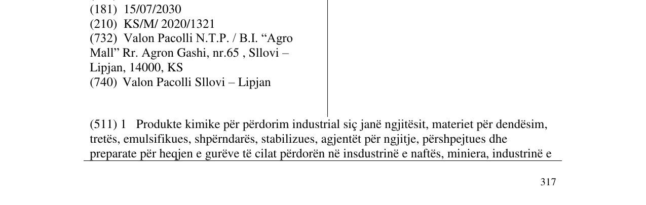 Zëri i markës AGRO MALL në buletin