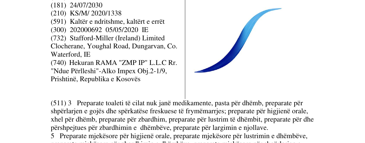 Zëri i markës SENSODYNE në buletin