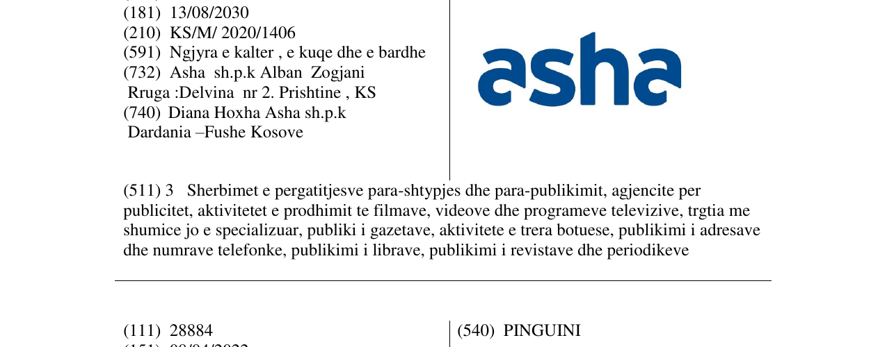 Zëri i markës asha në buletin