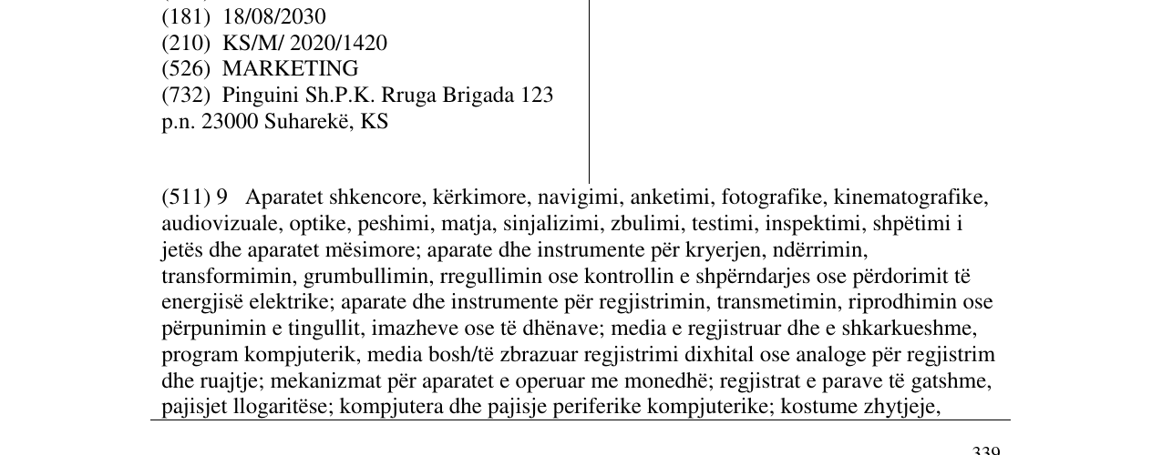 Zëri i markës PINGUINI MARKETING në buletin