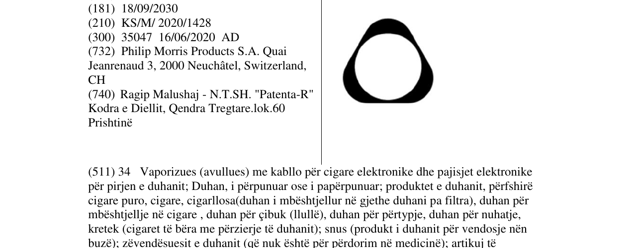 Zëri i markës PHILIP MORRIS në buletin