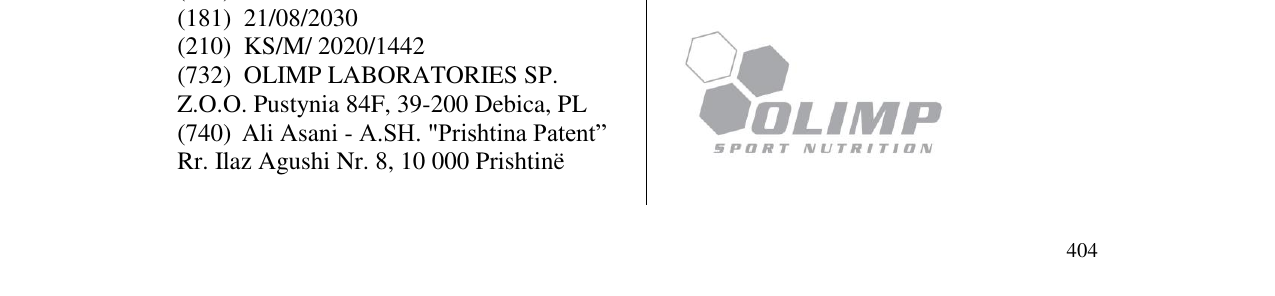 Zëri i markës OLIMP SPORT NUTRITION në buletin