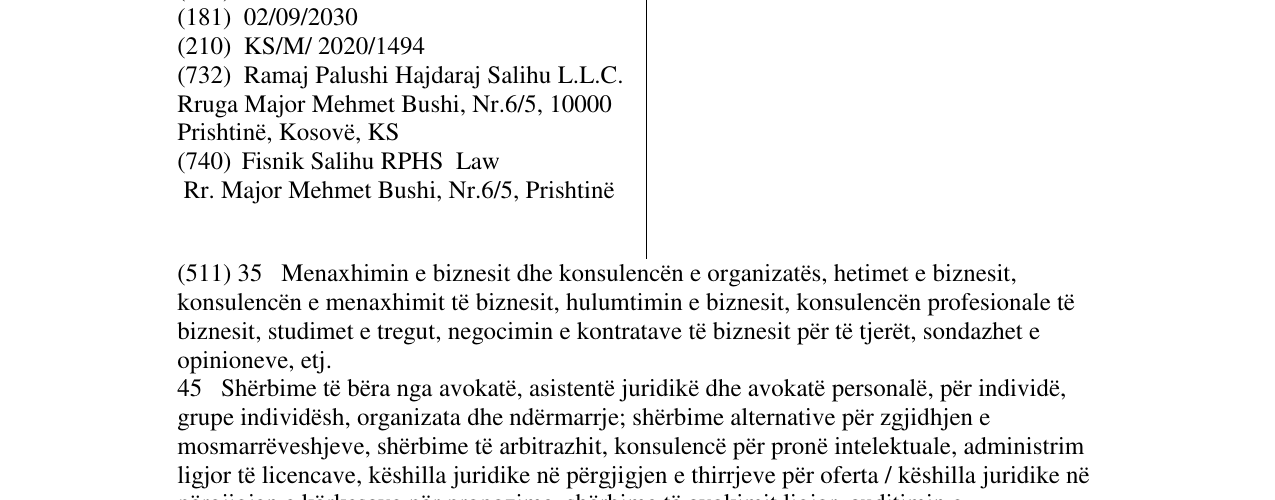 Zëri i markës RPHS në buletin