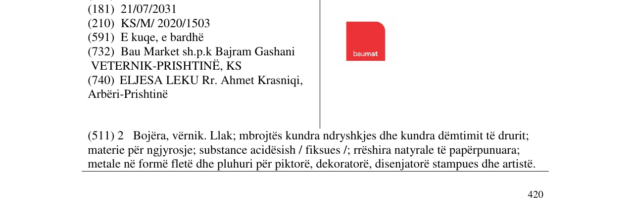 Zëri i markës baumat në buletin