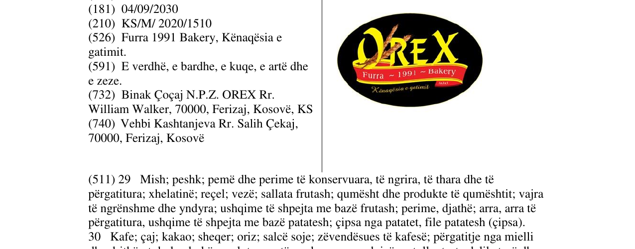 Zëri i markës OREX në buletin