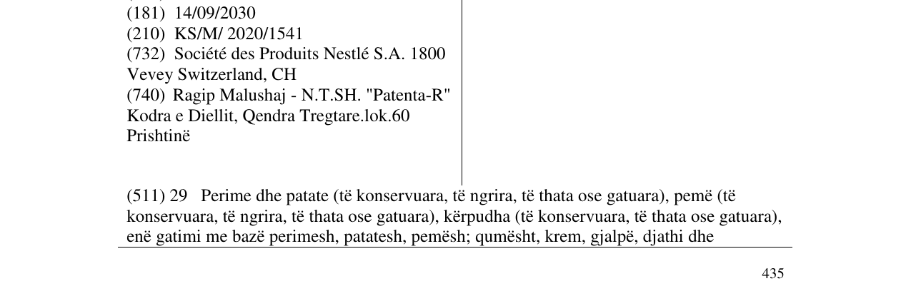 Zëri i markës WUNDA në buletin