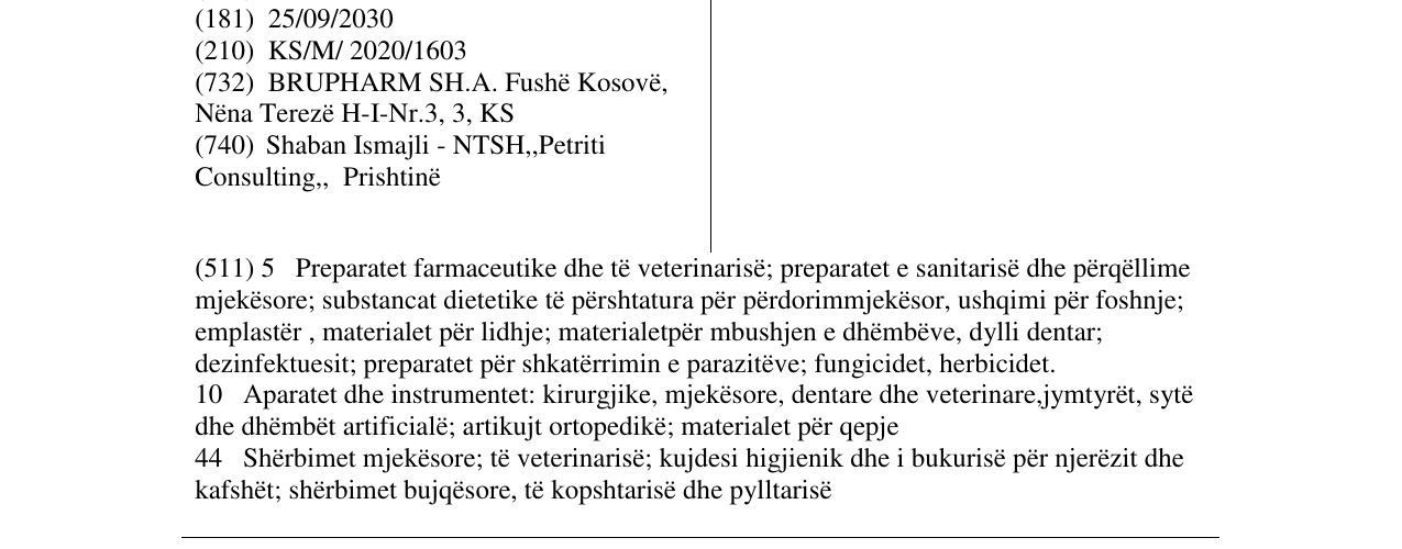 Zëri i markës Clarus në buletin