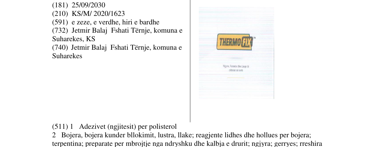 Zëri i markës thermo fix në buletin