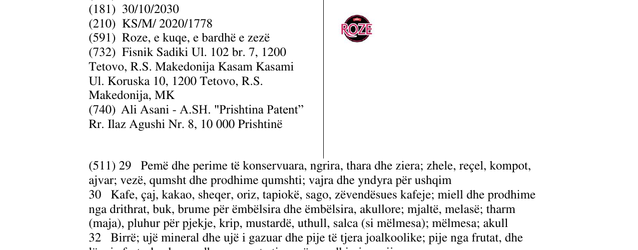 Zëri i markës ZÖPPER roze në buletin
