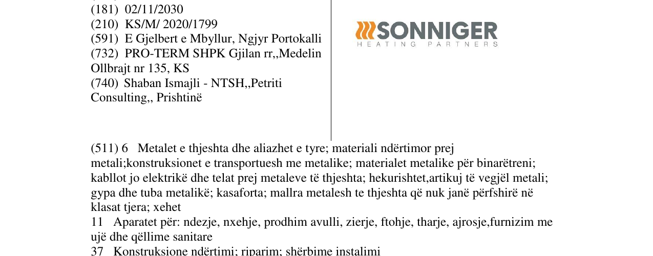 Zëri i markës sonniger në buletin