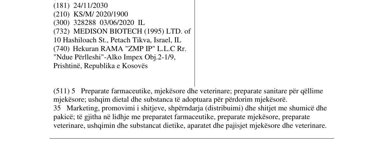 Zëri i markës MEDISON në buletin
