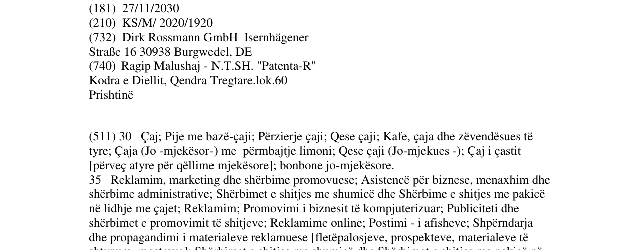 Zëri i markës King's Crown në buletin