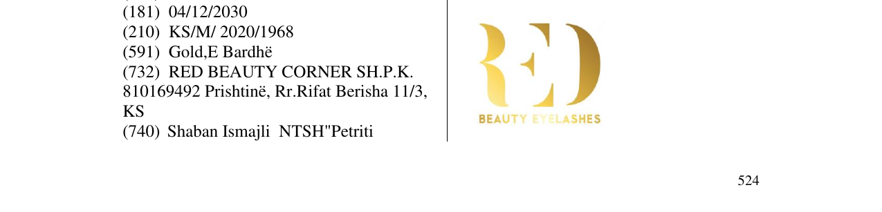 Zëri i markës RED BEAUTY LASHES në buletin