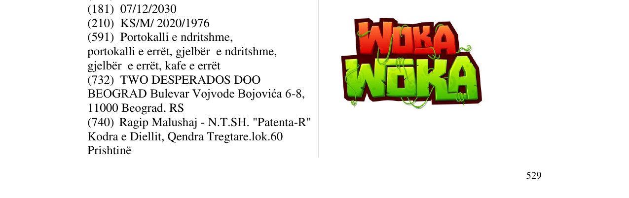 Zëri i markës WOKA WOKA në buletin