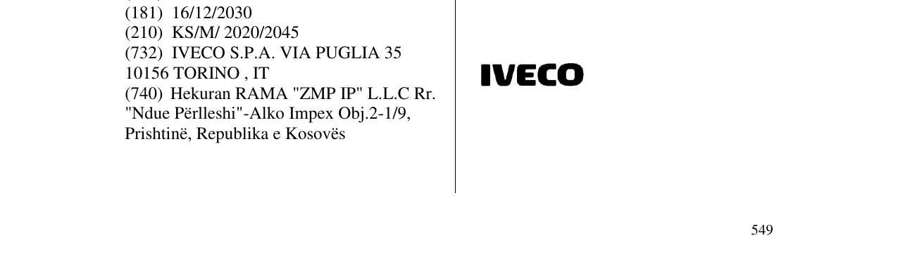 Zëri i markës IVECO në buletin