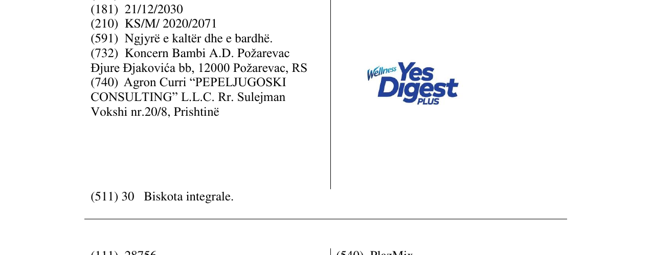 Zëri i markës wellnes yes Digest plus në buletin