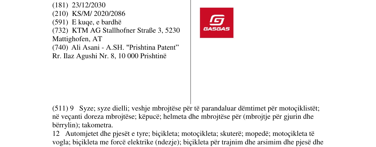 Zëri i markës gas gas në buletin
