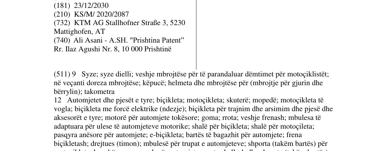 Zëri i markës GASGAS në buletin