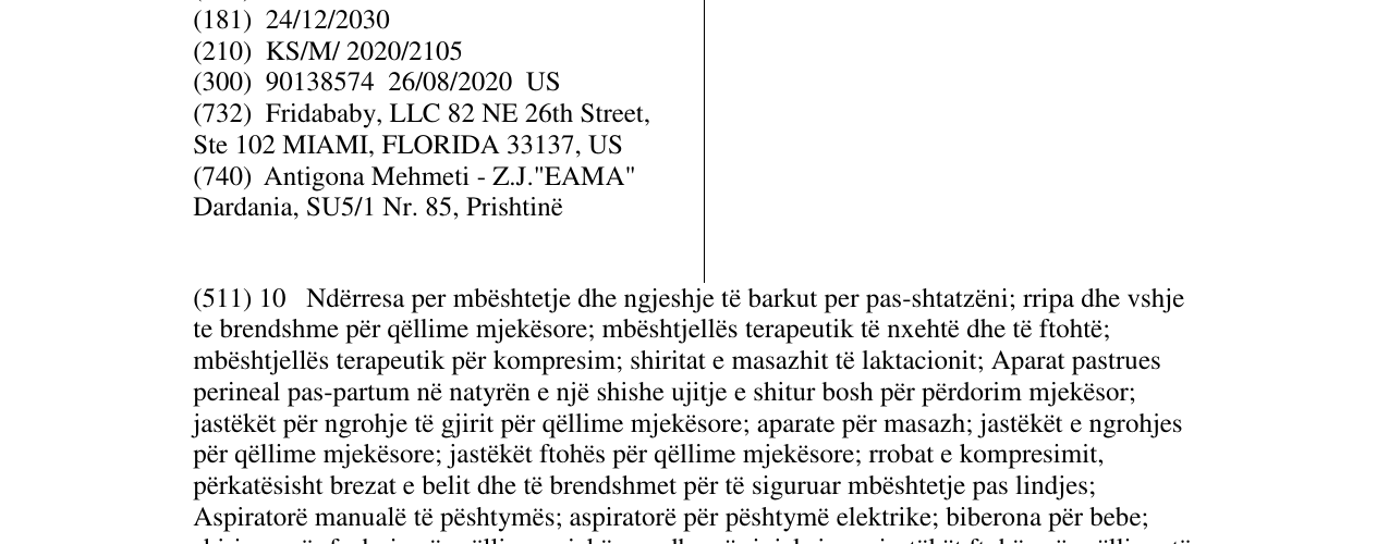 Zëri i markës FRIDA në buletin