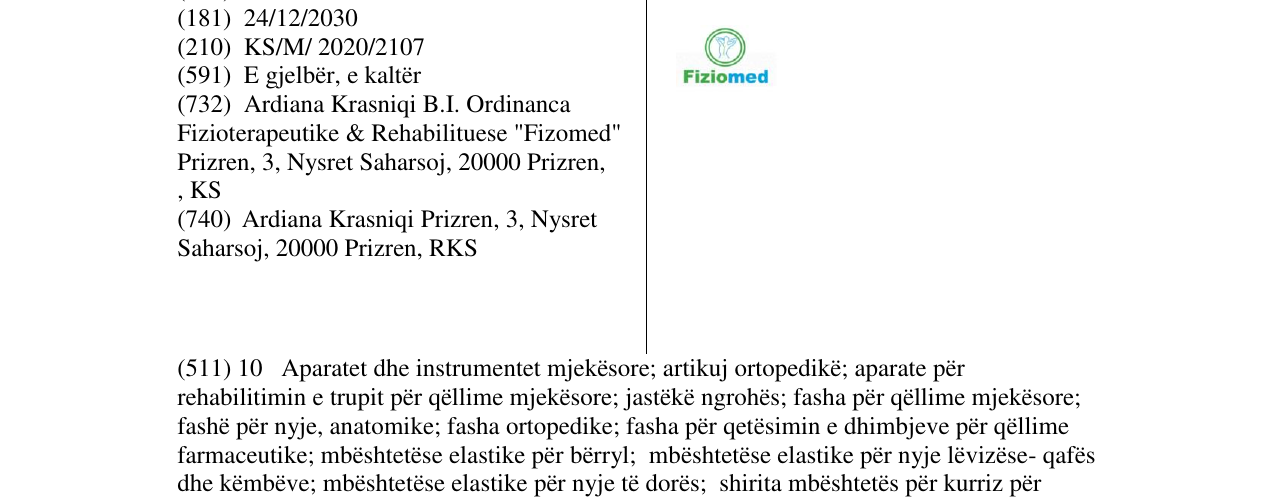 Zëri i markës fiziomed në buletin