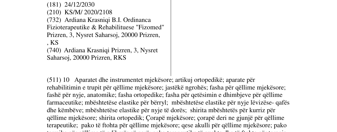 Zëri i markës Fiziomed në buletin