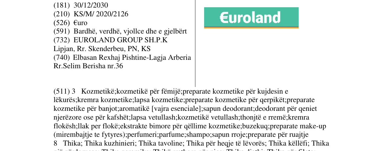 Zëri i markës EUROLAND në buletin