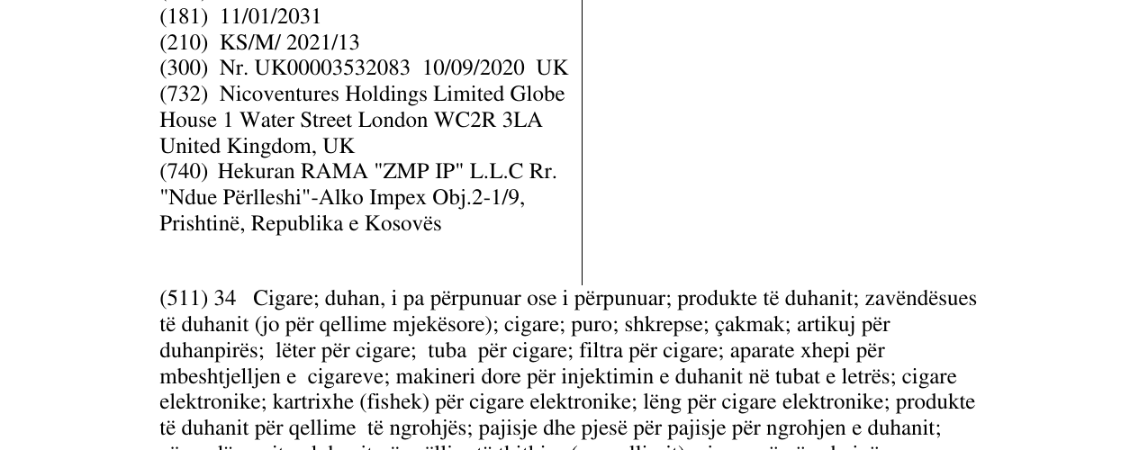 Zëri i markës VYPE VAPE në buletin