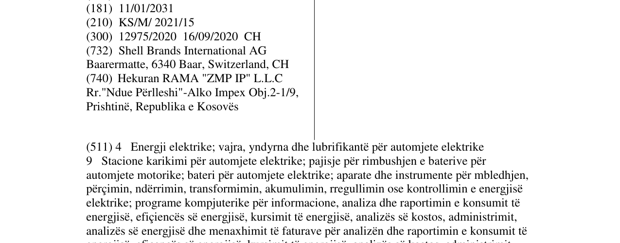 Zëri i markës SHELL në buletin