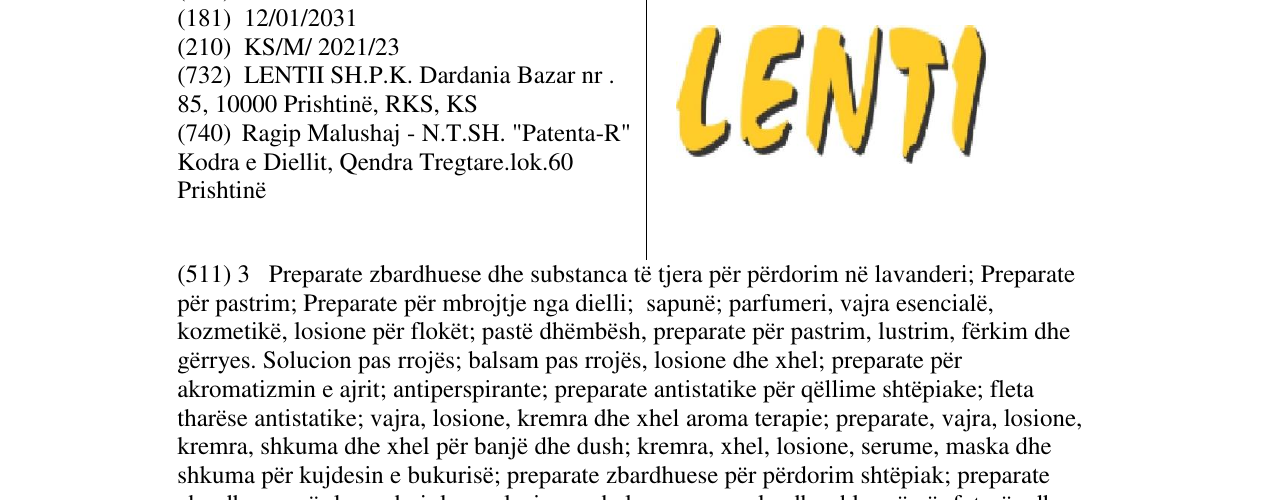 Zëri i markës lenti në buletin