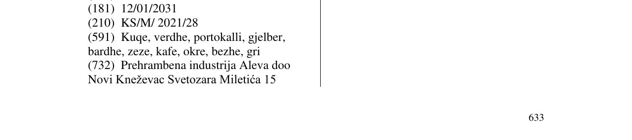 Zëri i markës aleva goulash në buletin