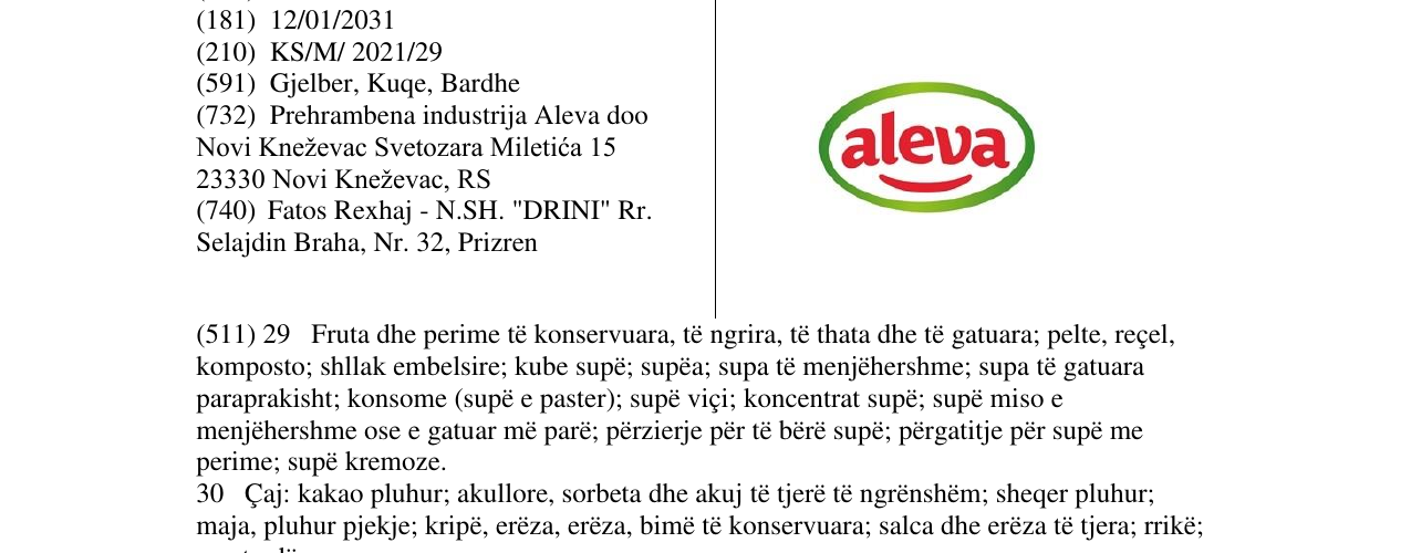 Zëri i markës aleva në buletin