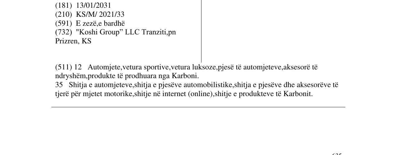 Zëri i markës KOSHI në buletin