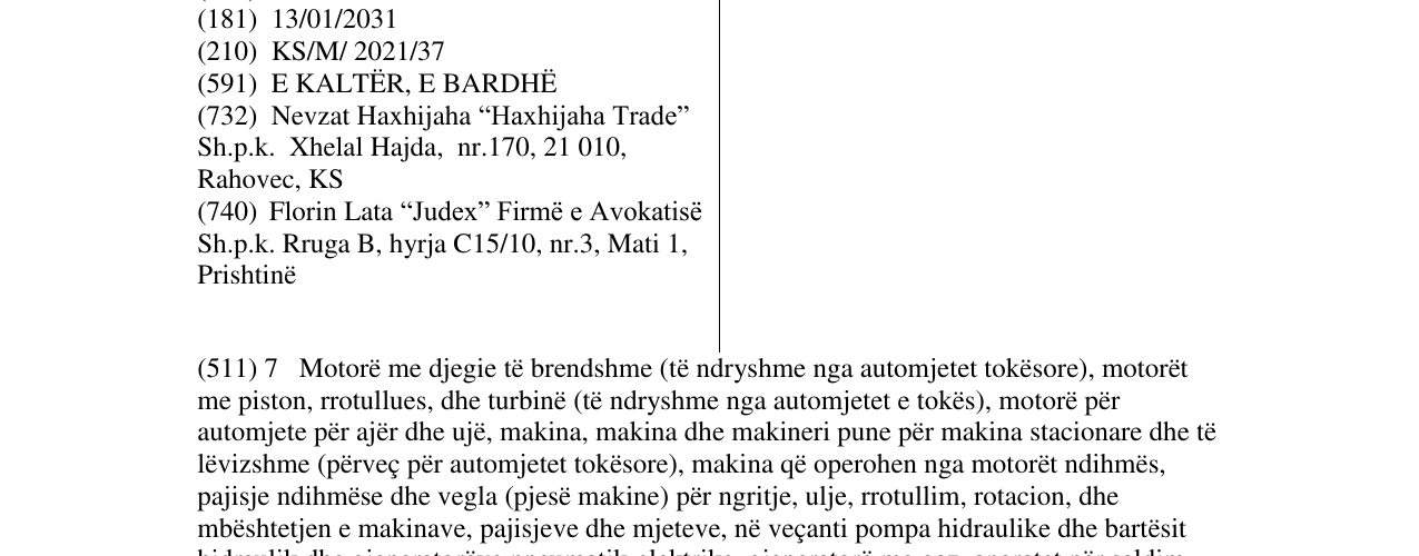 Zëri i markës AVIOR në buletin