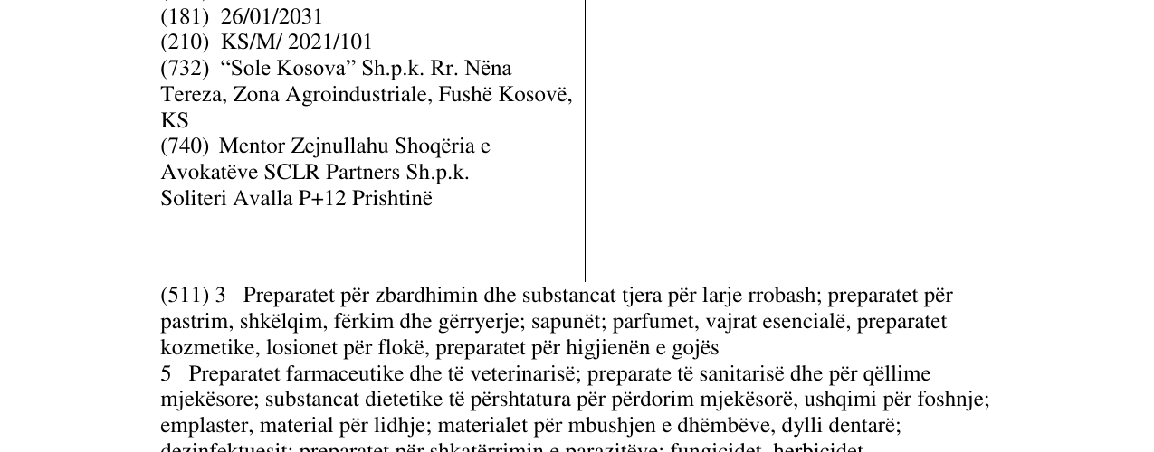 Zëri i markës KORAL në buletin