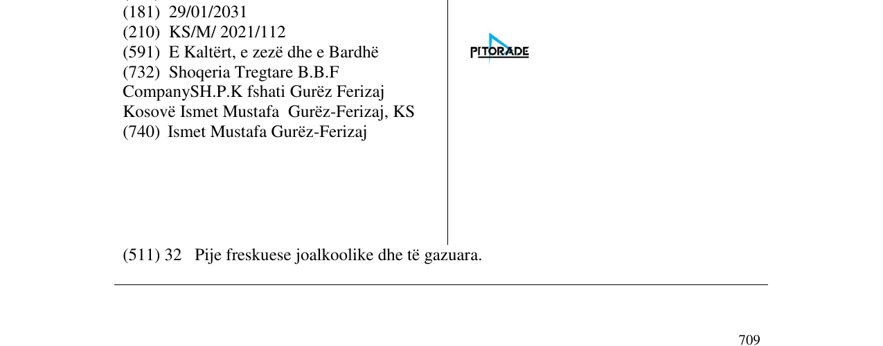 Zëri i markës PITOTRADE në buletin