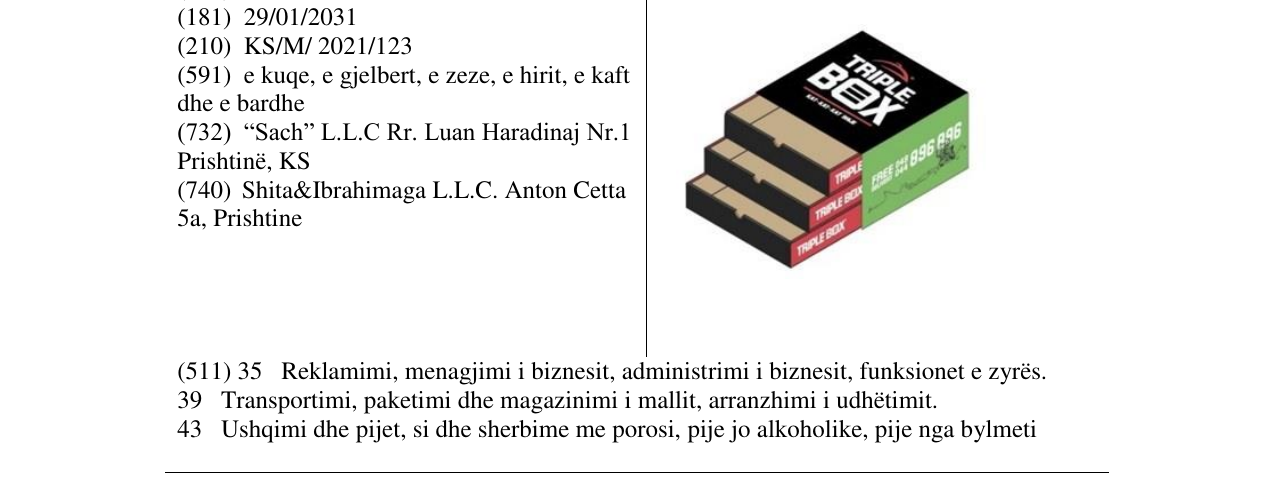Zëri i markës triple box në buletin